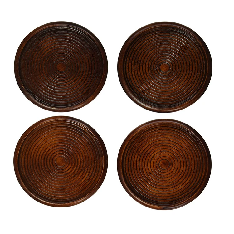 Blank Coaster Drink Tea Pallets Coaster Wholesale Custom Wood Mini Craft Wooden 4pcs Mats & Pads