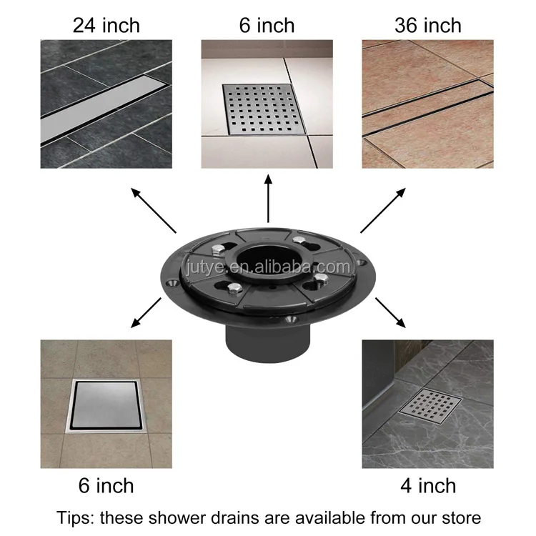 Jutye Shower Abs Floor Drain Base Brushed Nickel Square Drain Brushed ...