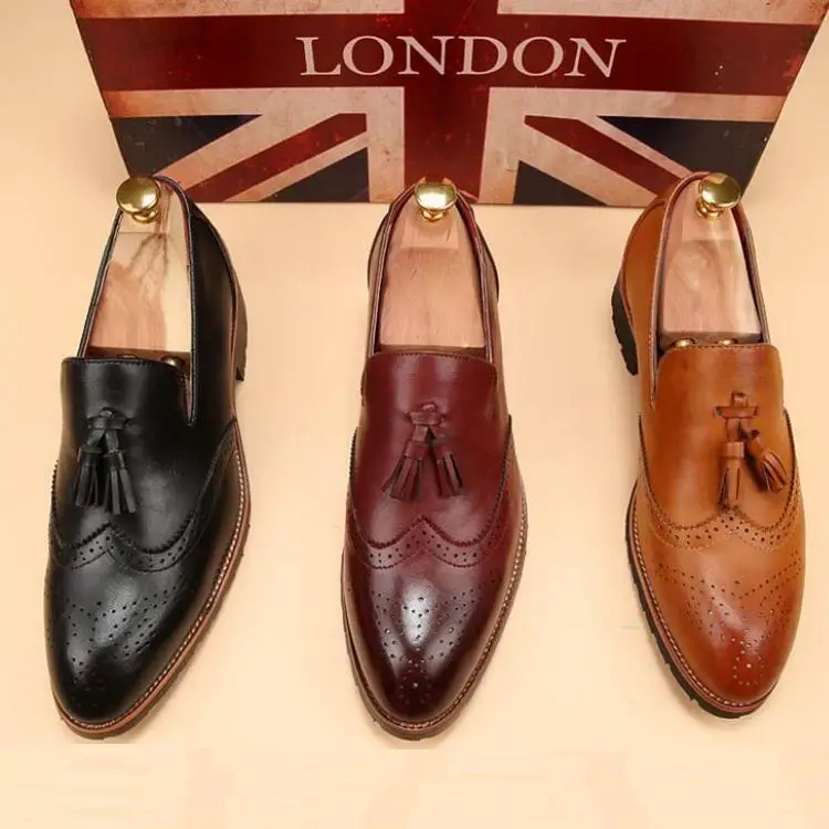 New arrivals men business dress shoes wholesale casual genuine leather shoes gentleman pointed fashion Oxfords shoes