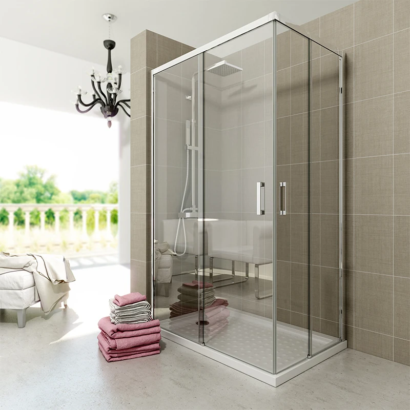 2019 new cheap tempered glass sliding door shower rooms