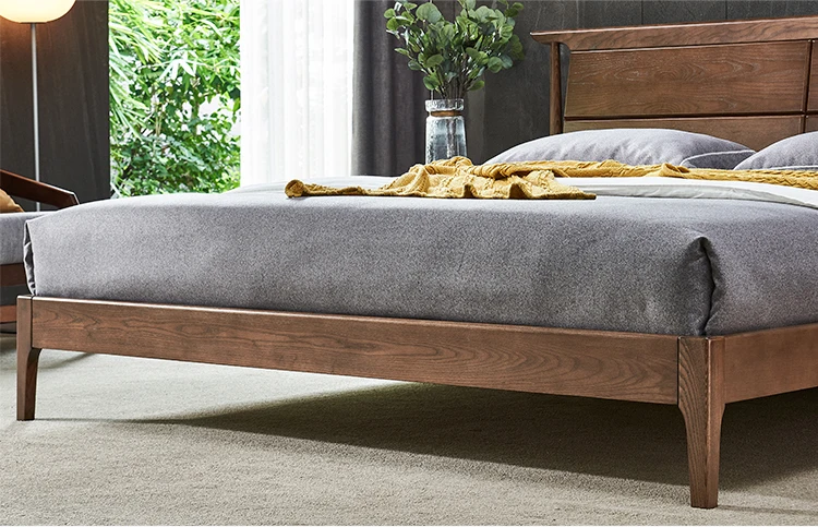 Solid Ash Wood Bedroom Furniture Modern Wood Double Bed - Buy Solid Ash ...