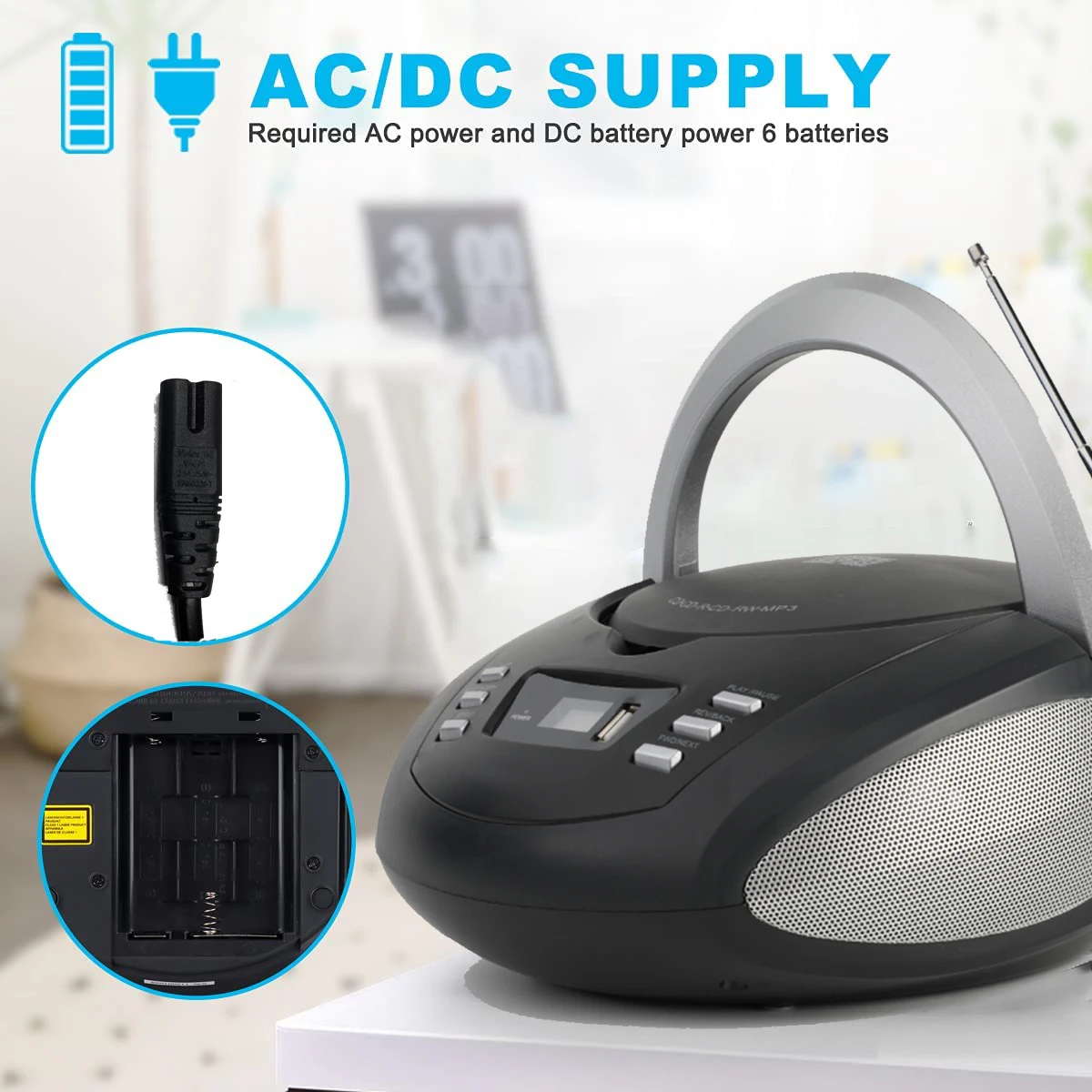 Portable Retro Fm Radio Cd Boombox Cd Player With Fm Usb Bt Cd Speakers