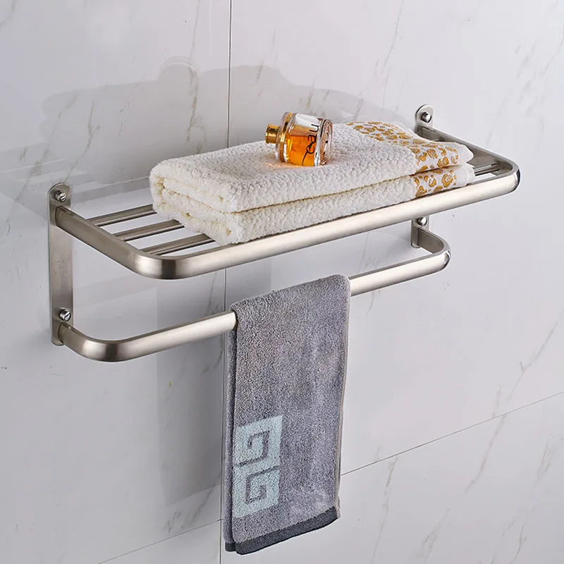 Hotel Bathroom Wall Mount Stainless Steel Towel Rack Towel Shelf ...