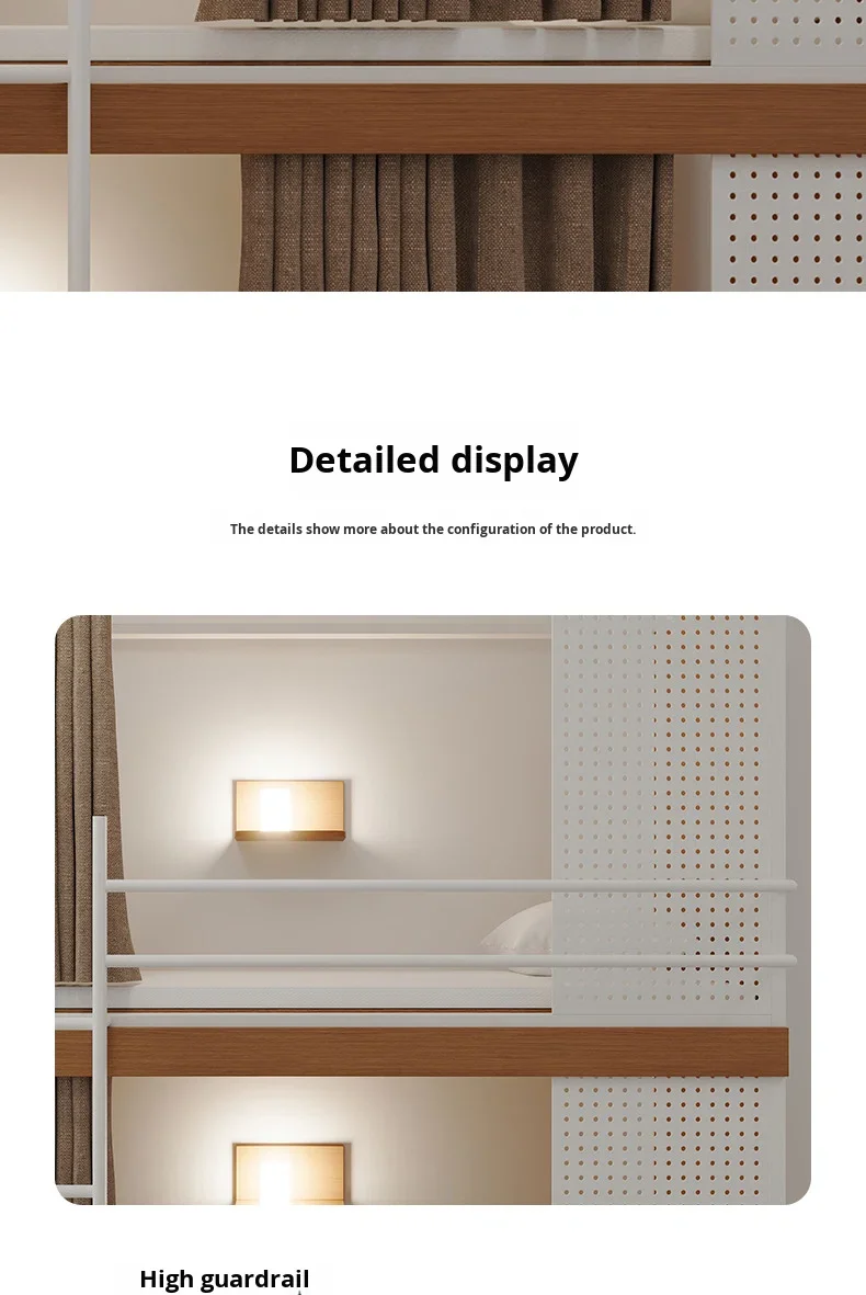 product custom free 3d design service school dormitory bunk bed steel frame small apartment bunk double bed for bedroom-9