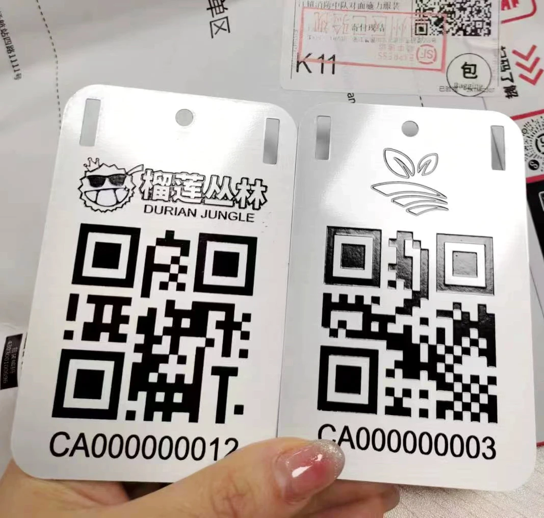 Custom Tag Aluminum Dye Black Metal Engraved Qr Code Tag Serial Numbers