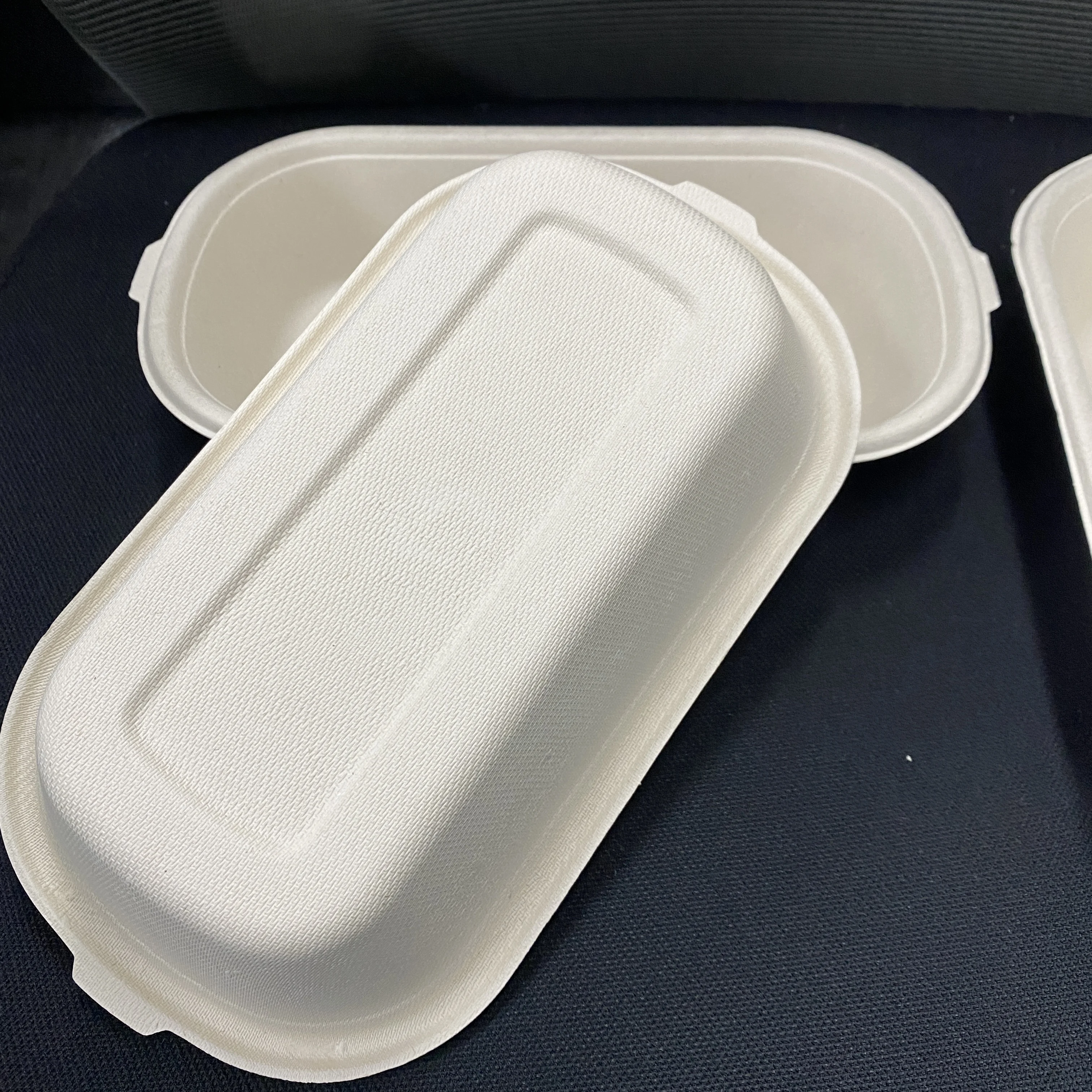 Disposable Sugarcane Bagasse Food Packaging Container Take Away 750ml 2 ...