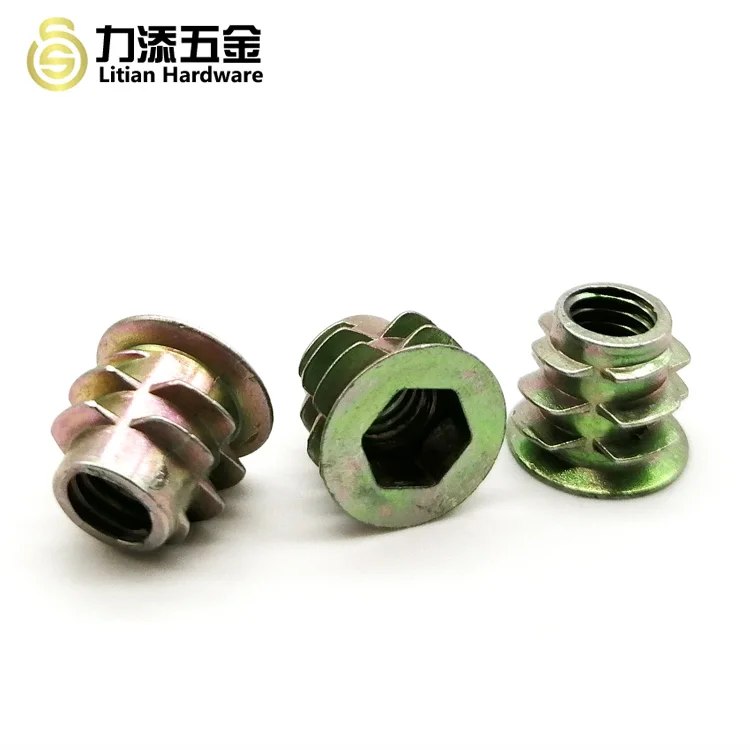 M4 M6 M8 M10 Zinc Alloy Hex Drive Furniture Connecting Nuts Wood ...