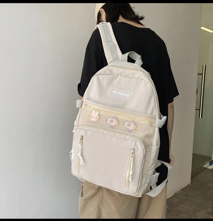 Personalised Fashion Korean Style Beautiful Girl High School Student Nylon Durable Backpack
