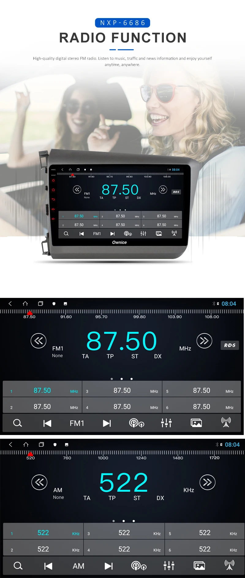 9" Android Car DVD GPS Multimedia Player for Honda Civic (2012-2016) With Octa Core 4GB RAM + 64GB ROM/CarPlay/DSP/Wi-Fi/4G