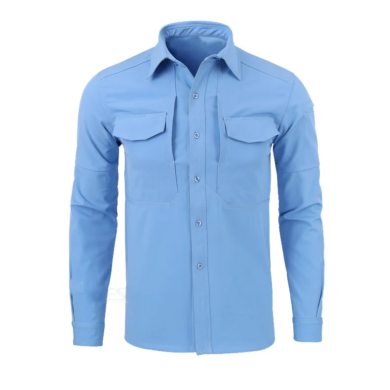 High Quality Men Nylon Cotton Uv Protection Solid Color Long Sleeve
