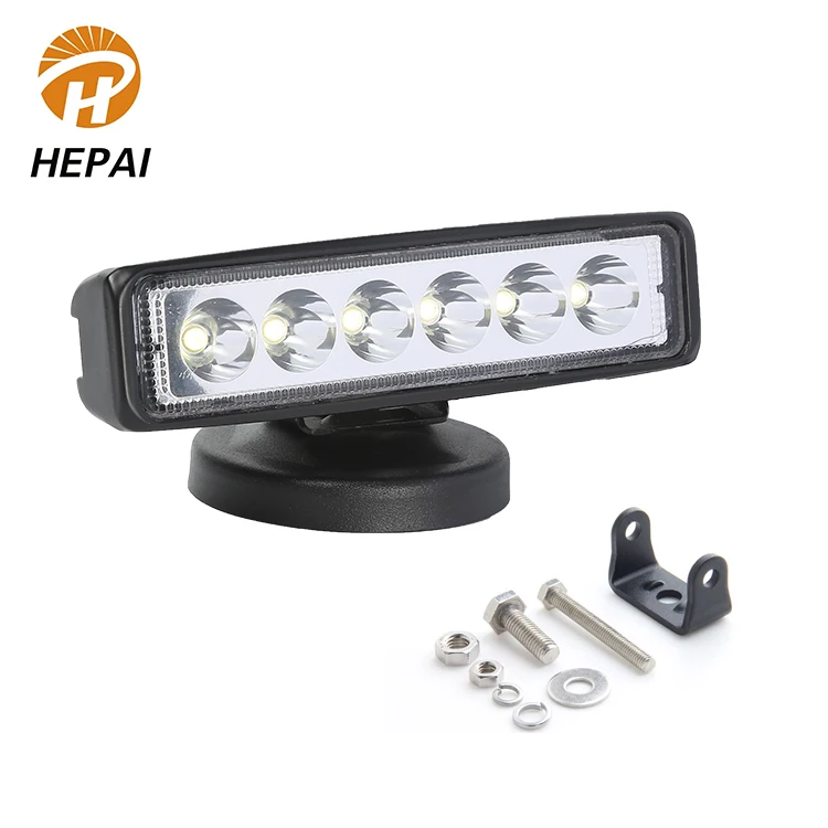 Waterproof slim bar offroad driving light 12v 18w front auto head lamp led work lighting