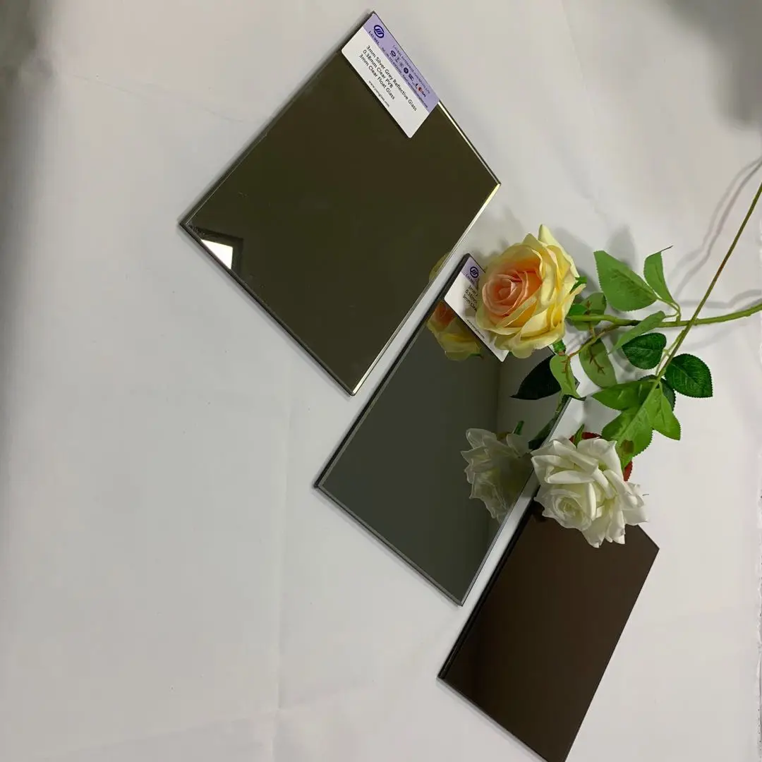 S10 2000x2440 Silver Grey Reflective Laminated Glass With Clear Pvb