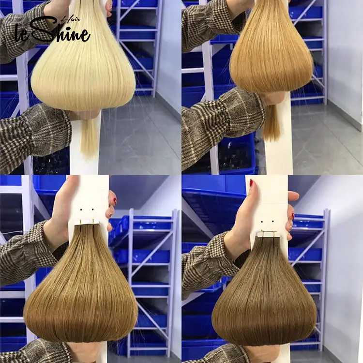 LeShine Hair Drop Shipping Remy Human Hair Ponytail Russian Virgin Single Donar Tape In Hair Extension manufacture