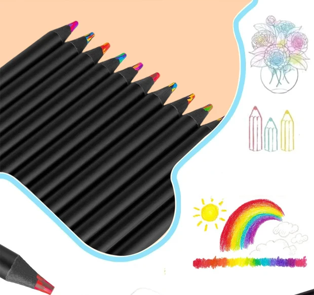 Art Colouring Pencils 12 Rainbow Shades For Drawing And Sketching_voghion.com