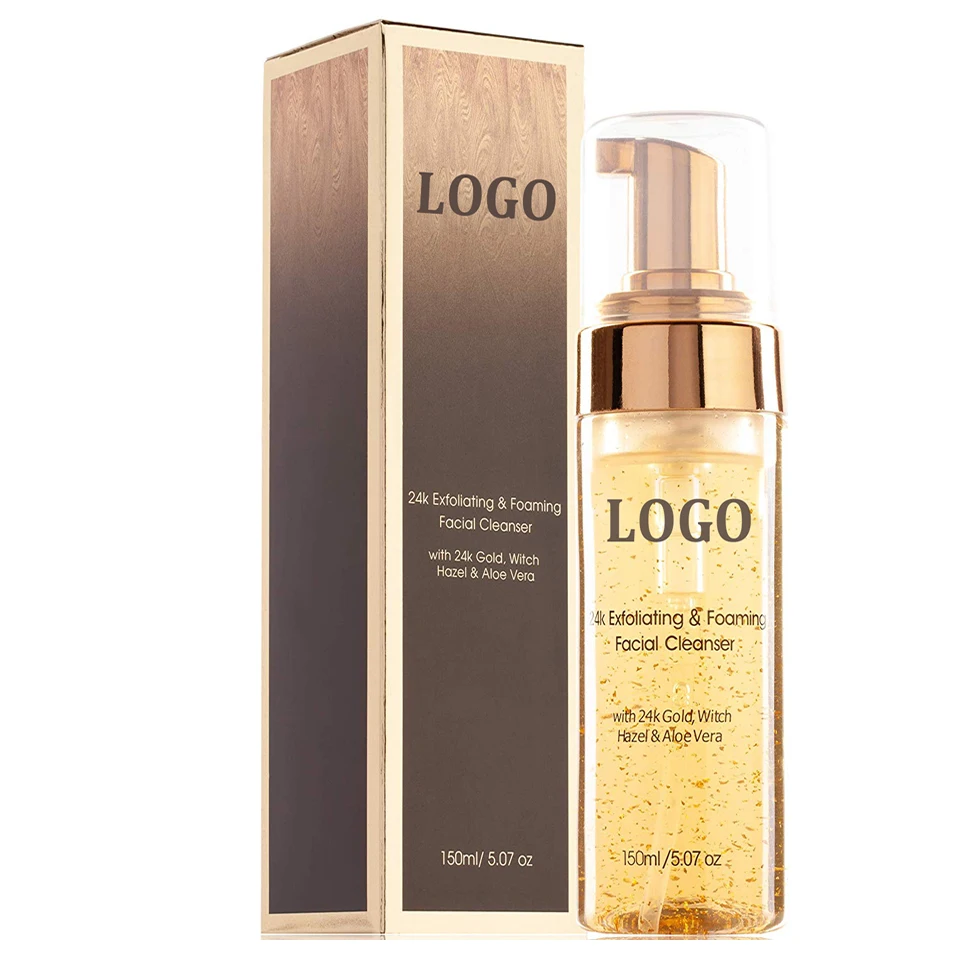 Private Label 24k Gold Exfoliating & Foaming Facial Cleanser With Witch ...
