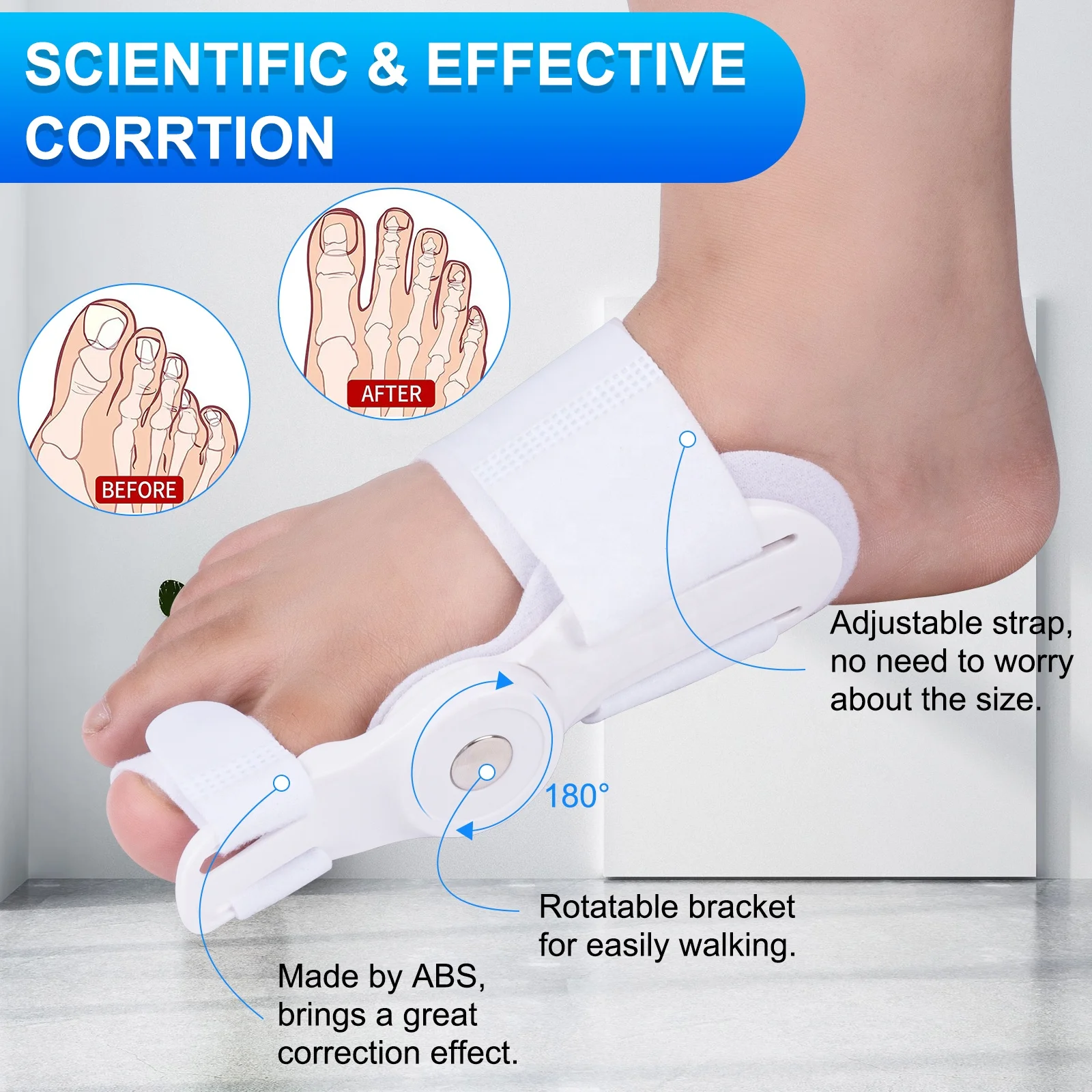 Toe Hallux Valgus Corrector Straightener Toe Splint Bunions Adjustable