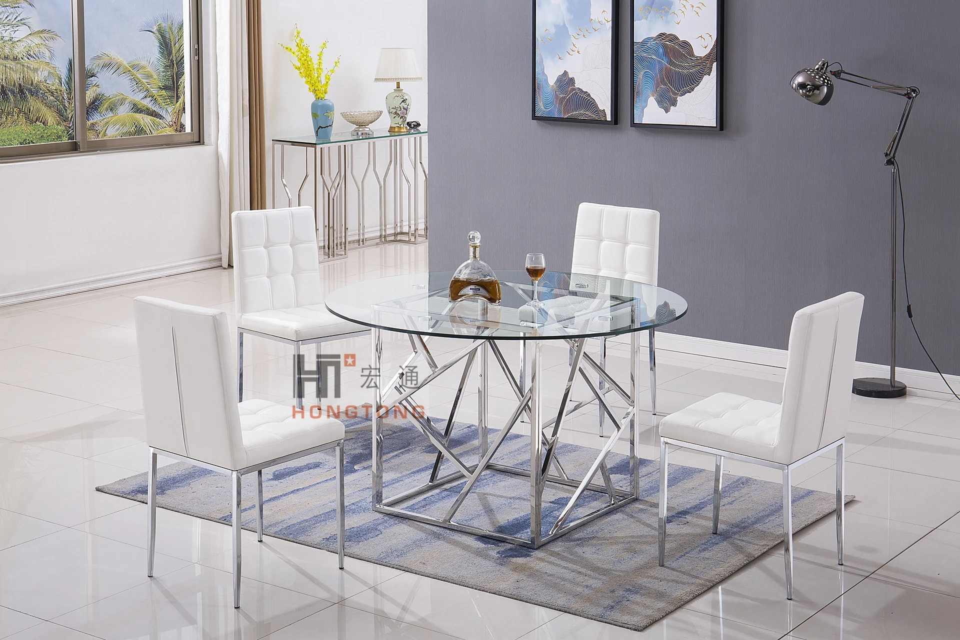 Cheap Small Dining Table Set Stainless Steel Frame With Round Glass Top Buy Cheap Dining Table Set Small Home Dining Table Glass Top Metal Frame Dining Table Product On Alibaba Com
