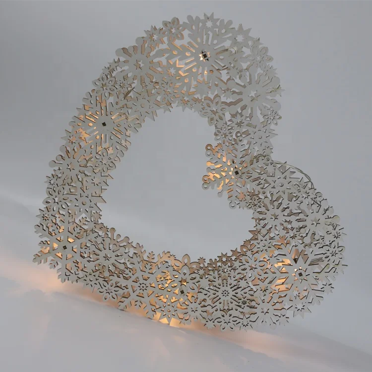 Double Ring White Lights LED Heart Wedding Decoration