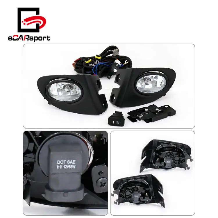 Front Bumper Driving Clear Fog Lights For Civic Si Ep3 0205 For Honda