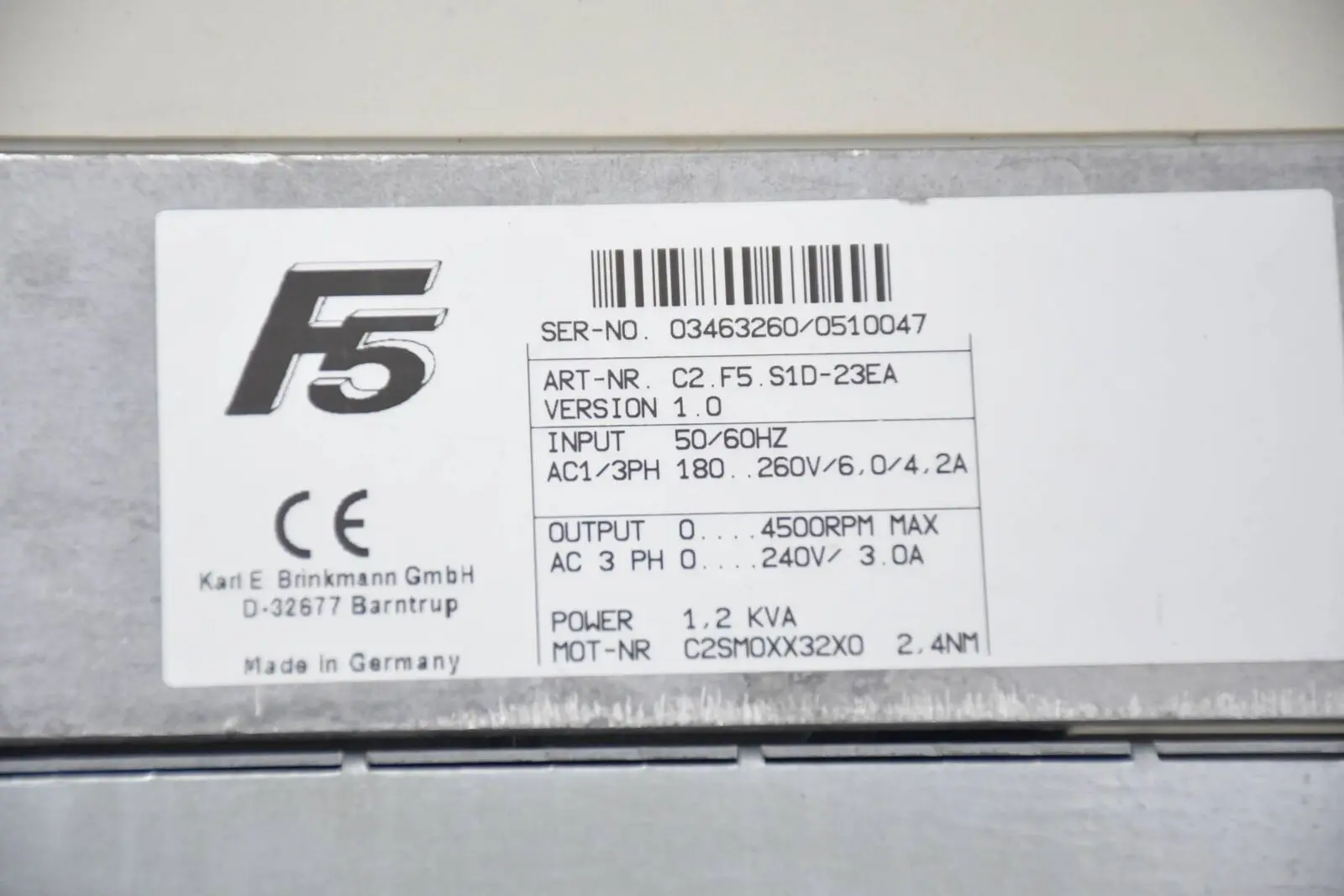 Keb Combivert F5 Frequenzumrichter C2.f5.s1d-23ea Inkl. Keyboard 00.f5 ...