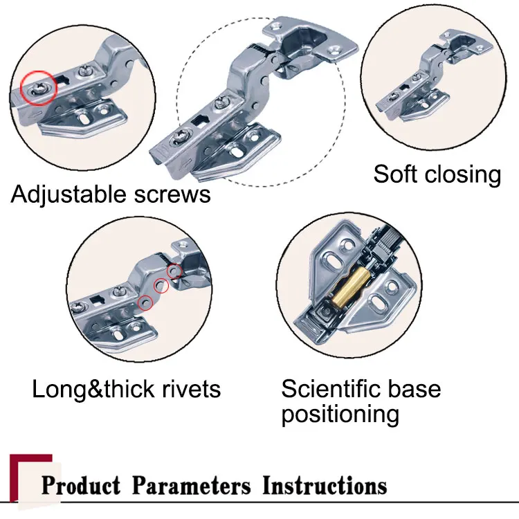  China Factory Stainless Steel Hinges For Doors And Cabinets Hydraulic Kitchen Hinge Soft Closing Cabinet Door Hinge
