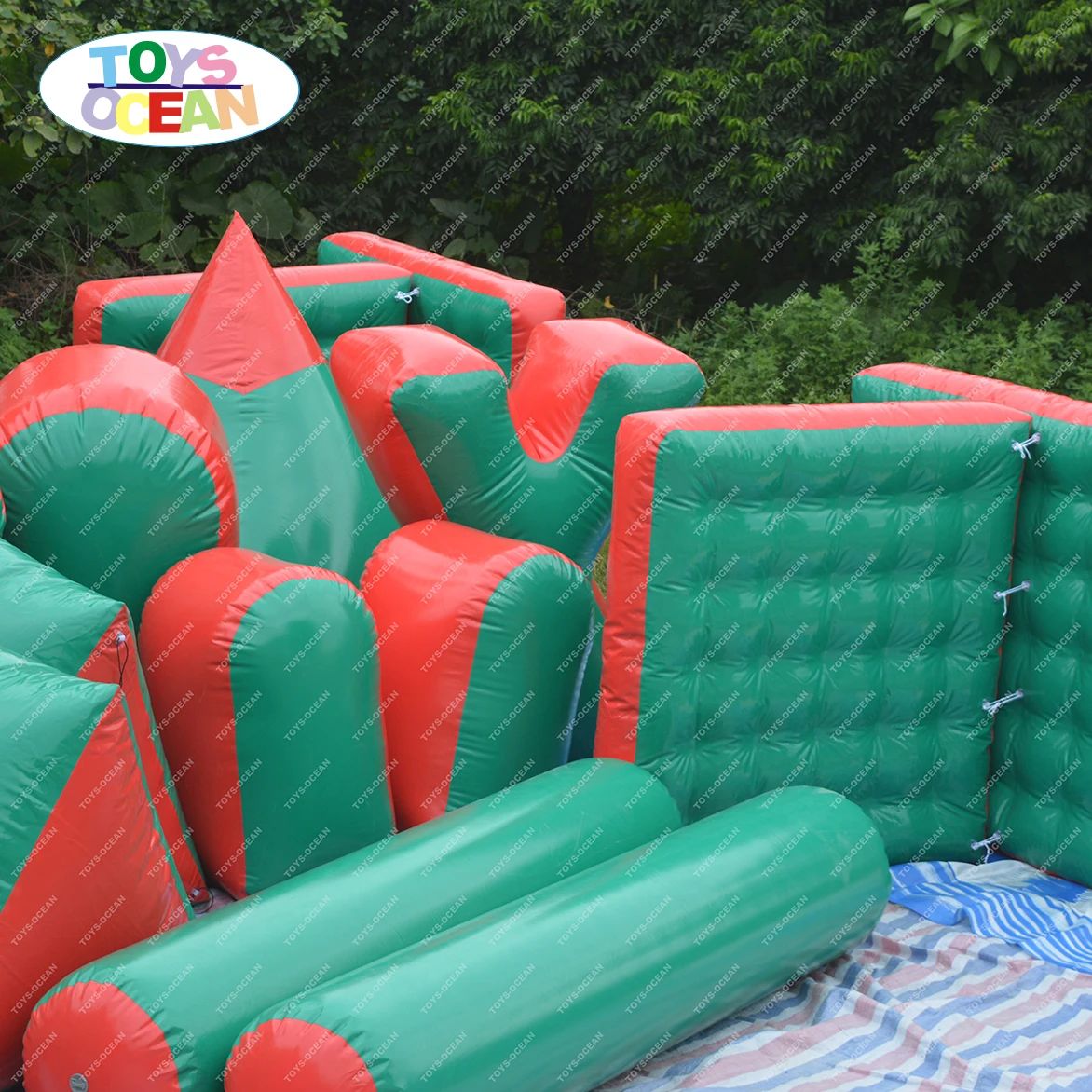 ขายส่งinflatableบังเกอร์paintball Fieldอุปกรณ์สำหรับเกม Buy