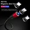 1 m 8-Pin Type C Micro Fast Charging Led Nylon Braided 3 In 1 Magnetic USB Charger Cable For Phone