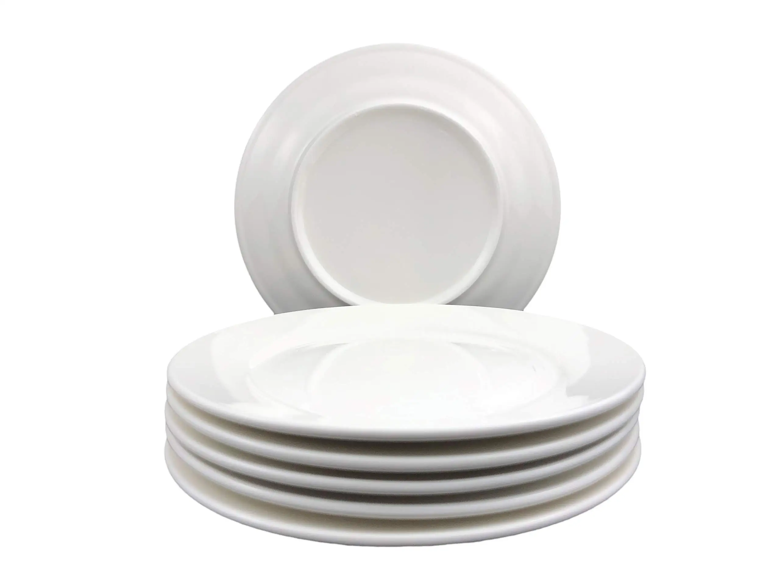 6-piece 6 Inch Porcelain Dessert Plate Set White Appetizer Ceramic Oval Plate for Kitchen and Family Party factory