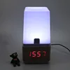 Creative desk clock bedside clock with desk lamp wood clock touch on the light voice control on the light