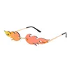 new 2019 fire flame sunglasses women men rimless wave sun glasses