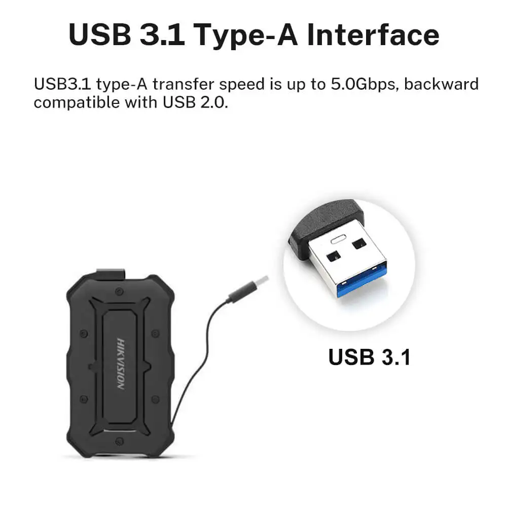 Hikvision OEM T20 MSR impermeable USB 3,1 de 2,5 