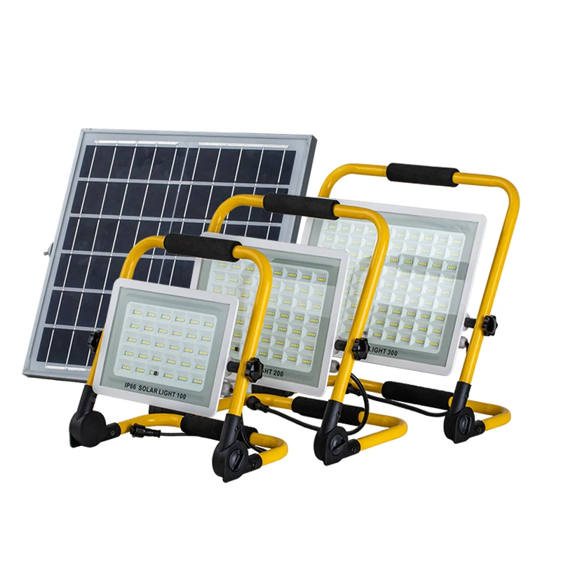 Manufacturer Energy Saving emergency use Ip66 Countryside Garden Solar Spotlight Led 100w portable led Solar Flood Light