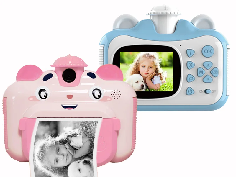 Kids Instant Print Camera For Baby Boys Girls 1080p Hd Mini Camera With Thermal Photo Paper Toys