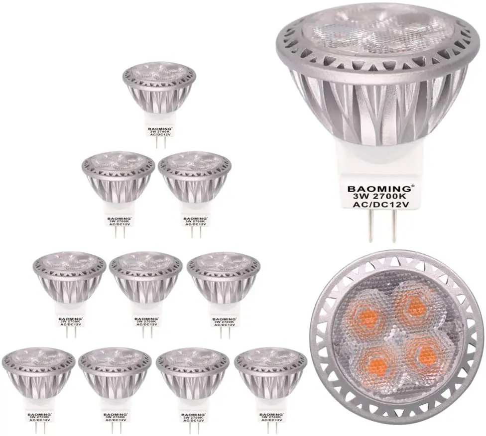 LED Spot Light 35W Halogen Bulb Equivalent Warm White 280lm 30  Angle Beam 2700K 12V 3W Dimmable MR11 GU4 LED Light Bulbs