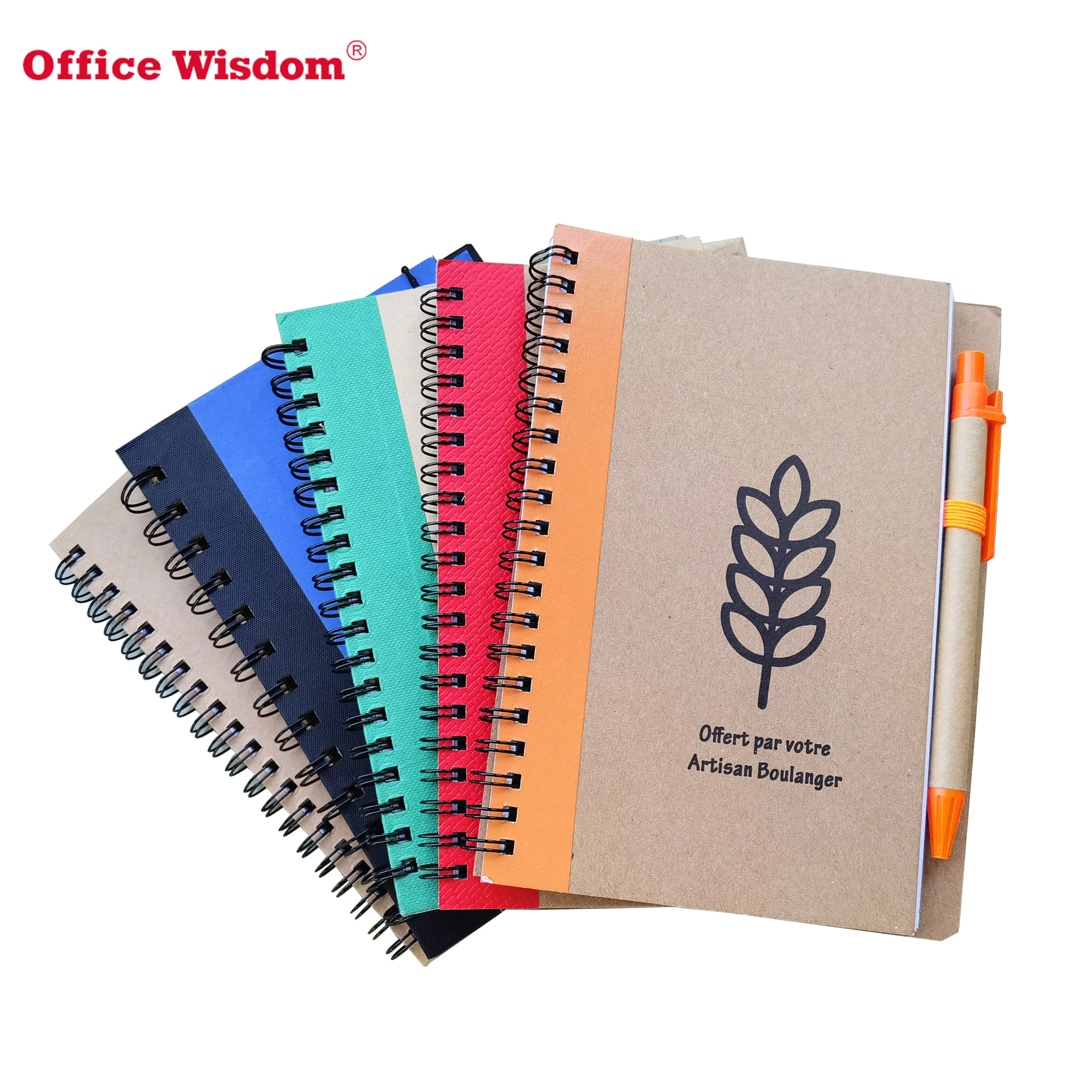 Custom Logo Kraft Notepad With Pen Memo Sticky Notes Eco Kraft Paper