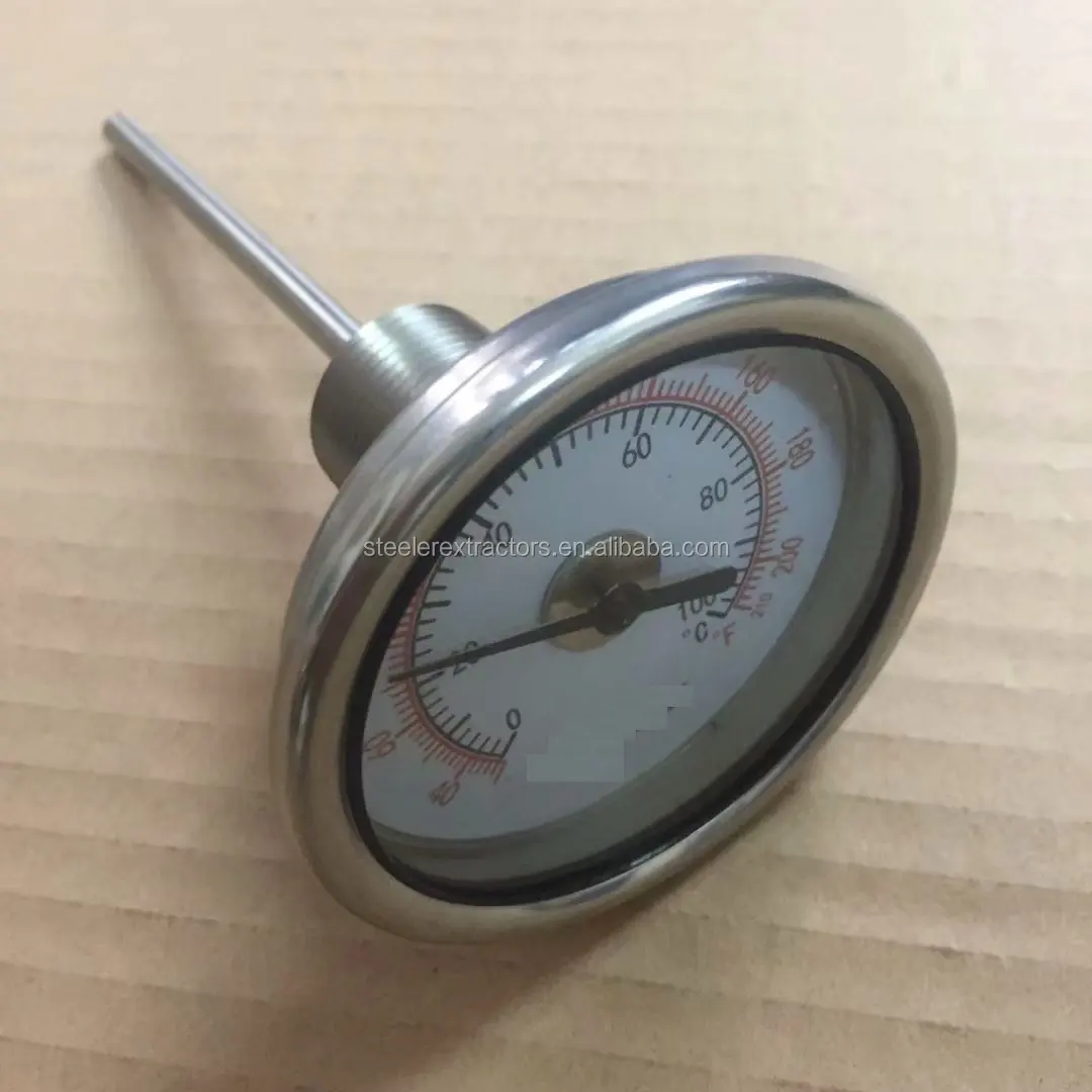 Ss304 Axial Dial Bimetal Bimetallic Thermometer Strip Temperature Gauge