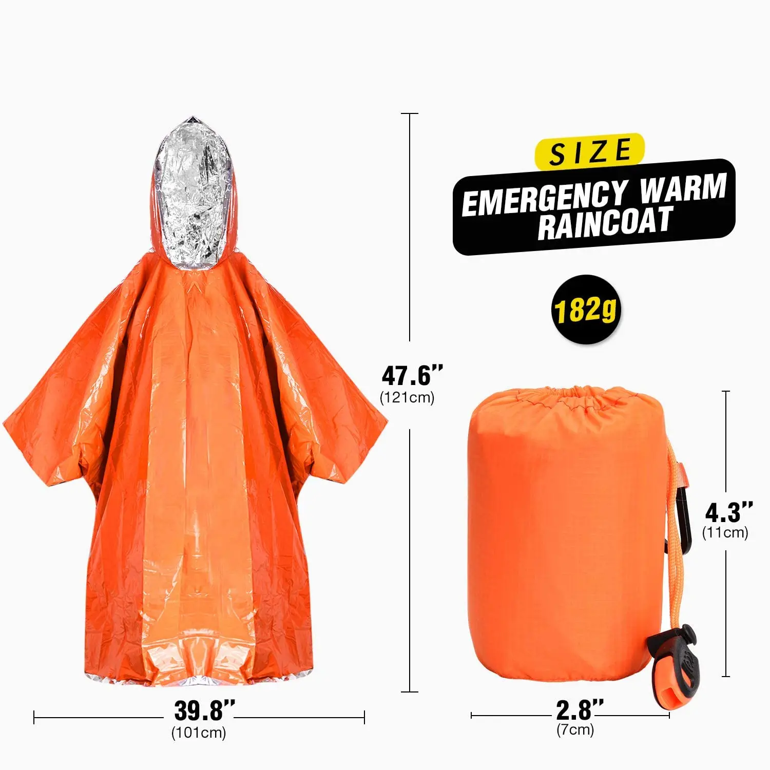 Wholesale Thermal Mylar Space Emergency Blanket Poncho Keeps Your Gear