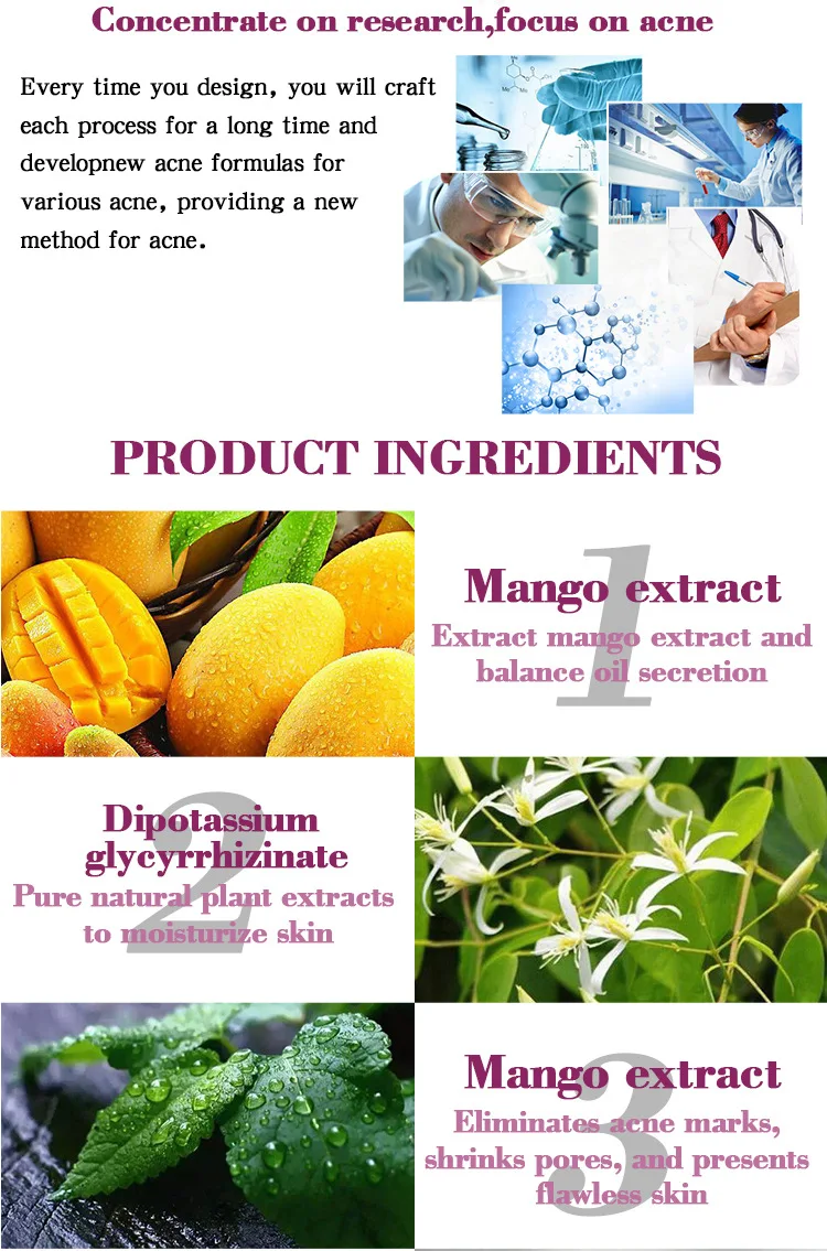 Rtopr Mango Crema Para El Acné Tcm Cicatriz Y El Acné Eliminación Pomada En Gel Acné Fuera Crema