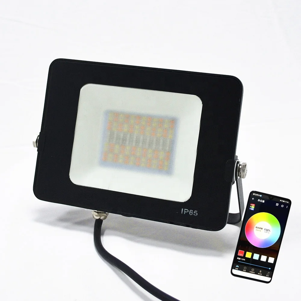 Bluetooth Wifi Controlled Color Smart Rgbw Rgbcw Bulb Floodlight 30w 50w Flood Light 50w Soccer Field Led Rgb Floodlights