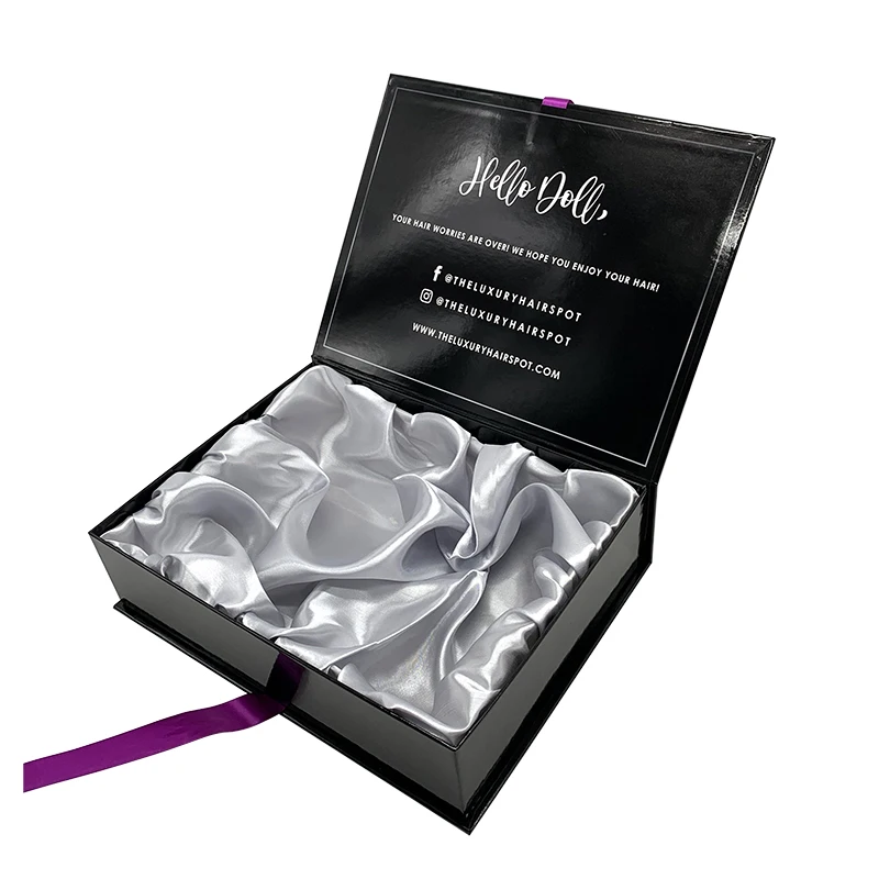 Hair Bundles Packaging Box Extension Bags With Satin Human Weave Hair