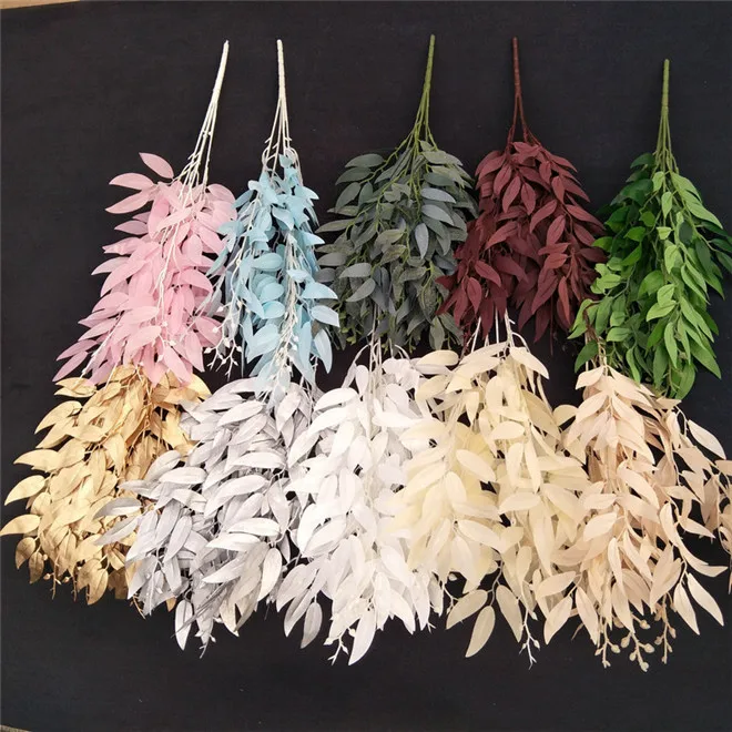 Green Fabric Leaves Factory Wholesale Artificial Willow Leaves
