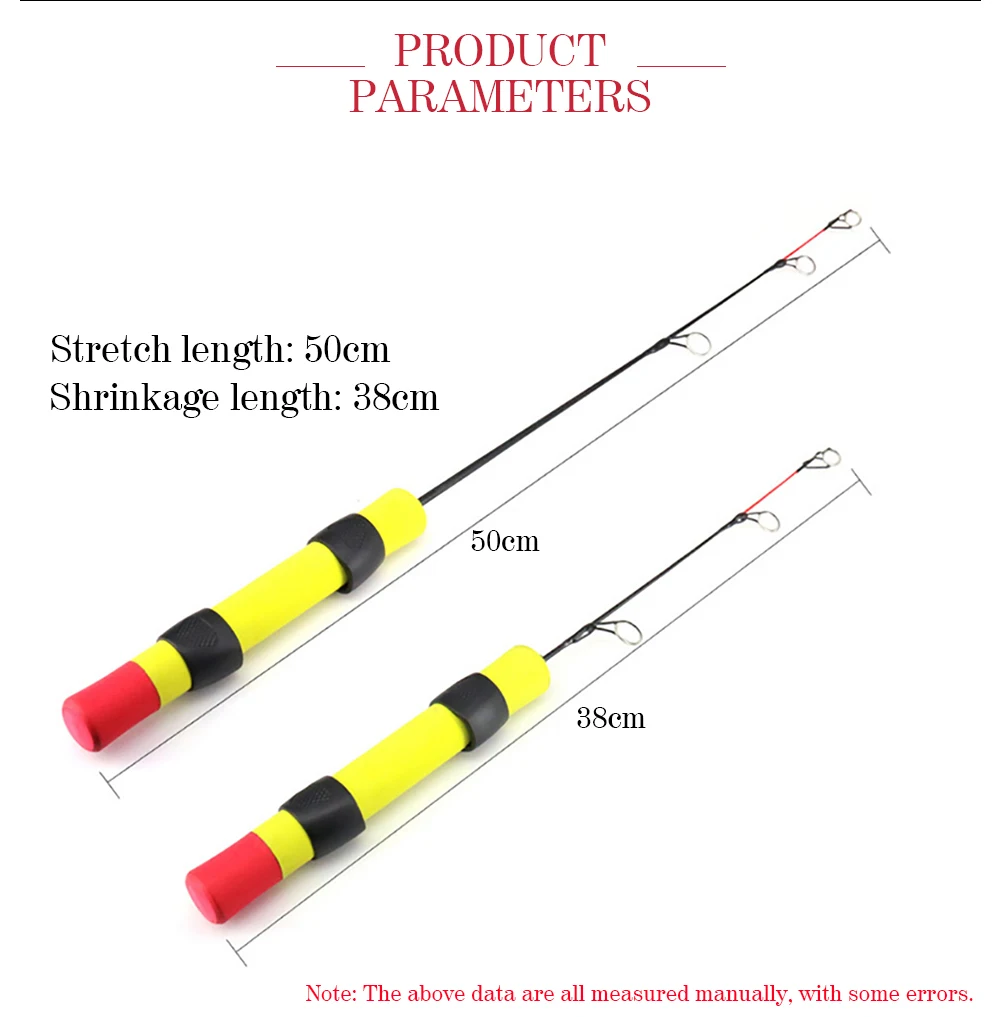 50cm Ice Fishing Rod Combo Pocket