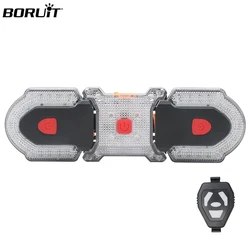 BORUiT USB Rechargeable Wireless Remote Control Bicycle Turn Signal Light Rear Waterproof detachable Bicycle Tail Light