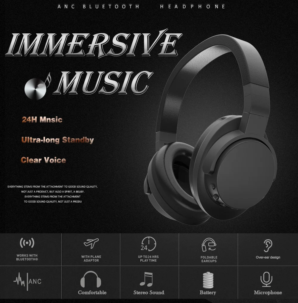 Noise Cancelling High Quality Sleeping DJ Wireless Music Bluetooth Wireless Headphones - ANKUX.COM