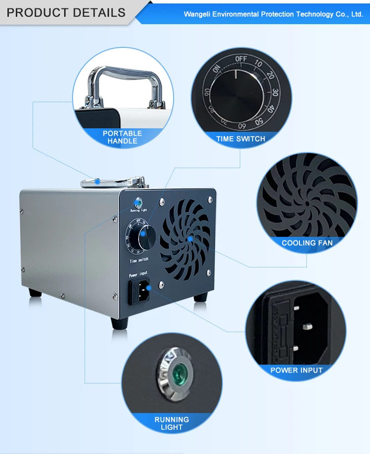 Hot selling best quality commercial portable 5g 10g 15g car ozone generator disinfection sterilizer machine