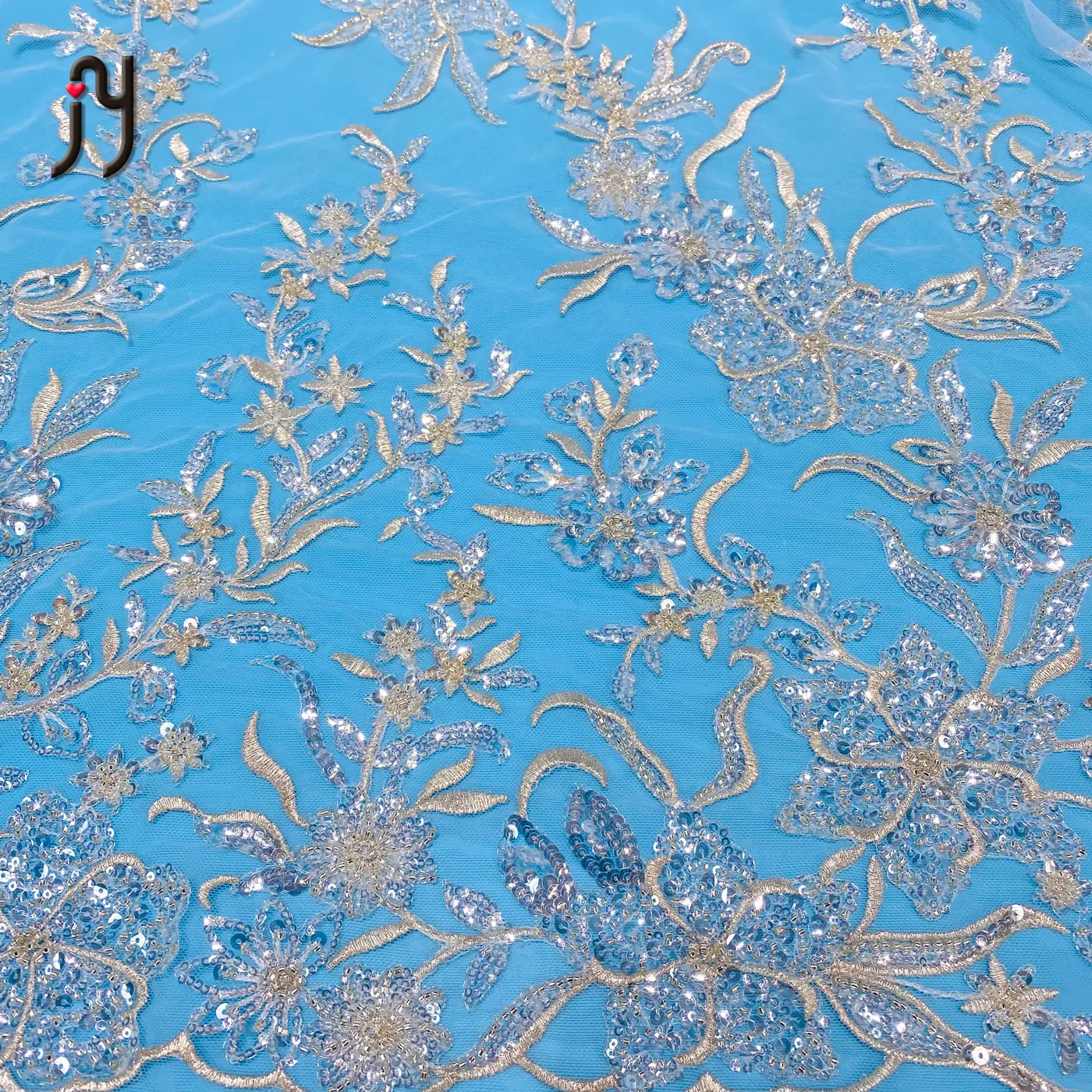 2020 Dubai Luxury Bridal Fabric Heavy Craft Beaded And Crystal Sequins