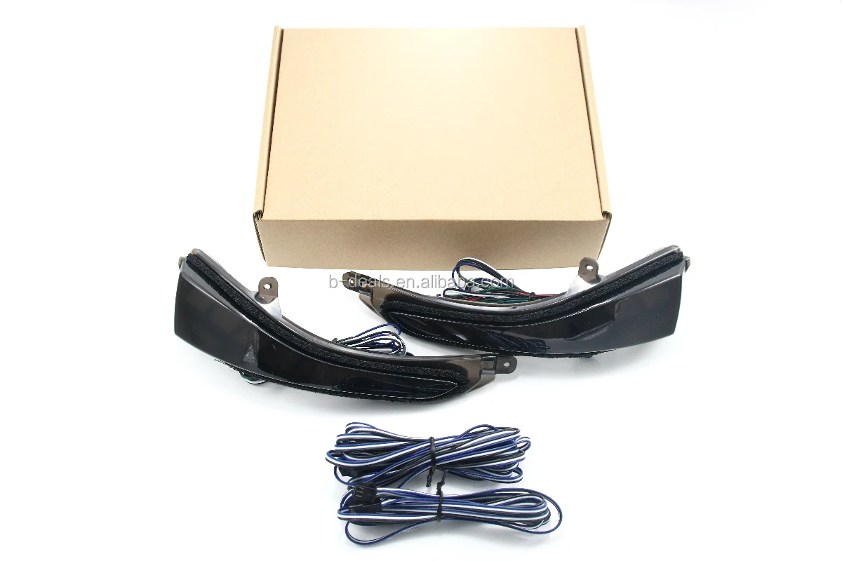 Smoked Black Led Side View Mirror Sequential Switchback Drl For