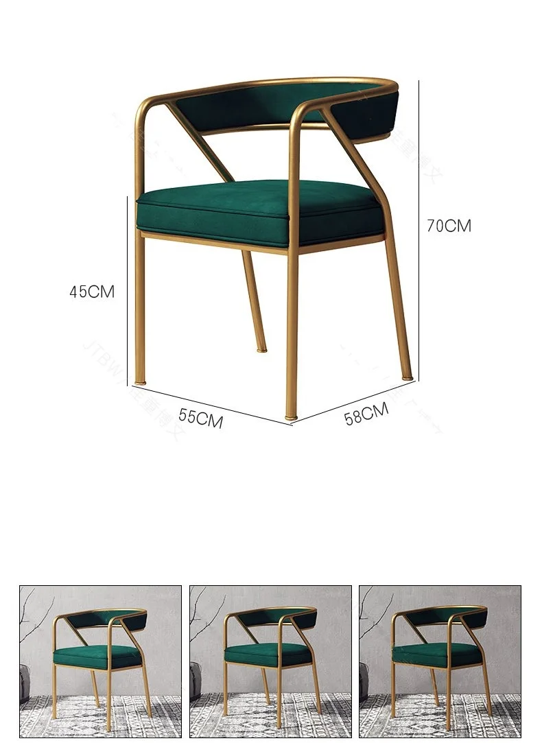 New Design Dubai Hotel Restaurant Living Room Lobby Velvet Dining Chair