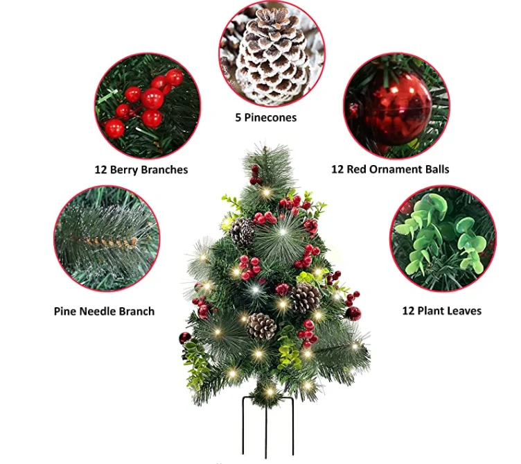 Prelit Outdoor Christmas Tree For Yard Porch 30in Lighted Small