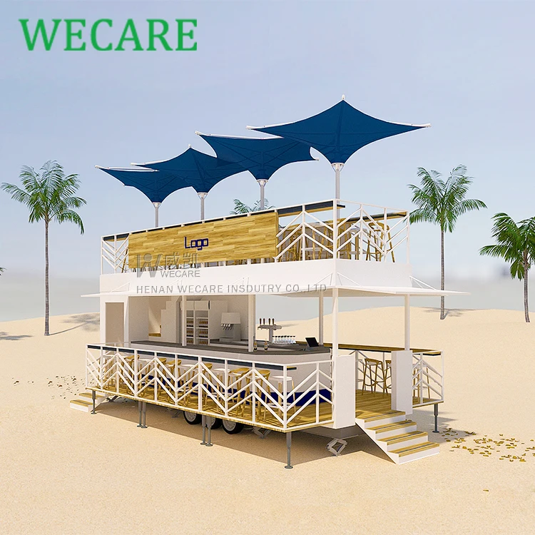 Wecare Custom Double Decker Food Truck Mobile Catering Snack Bar Beer